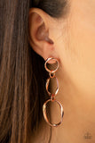 Three Ring Radiance - Copper Earrings - Paparazzi Accessories