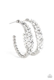 A GLITZY Conscience - White Earrings - Paparazzi Accessories