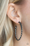 Retro Twist - Black Earrings - Paparazzi Accessories 
