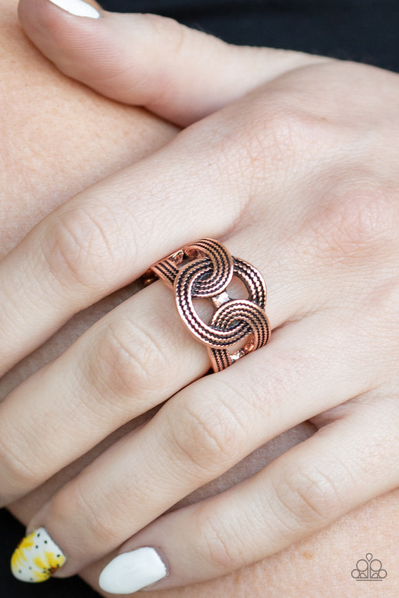 Join Forces - Copper Ring - Paparazzi Accessories