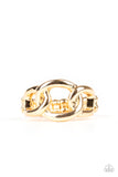 Well Connected - Gold Ring - Paparazzi Accessories