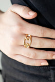 Well Connected - Gold Ring - Paparazzi Accessories