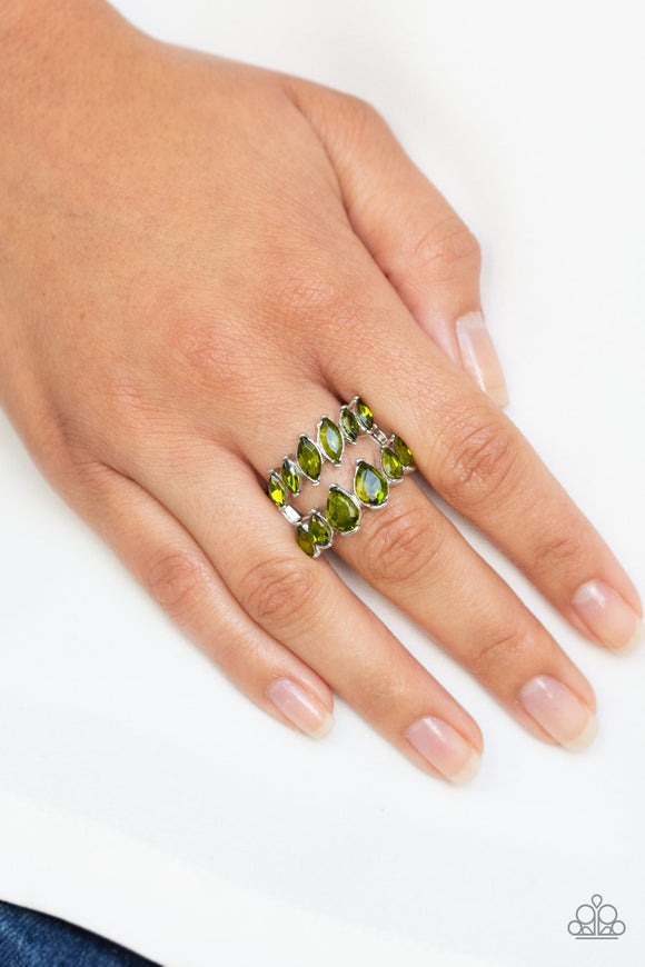 Timeless Tiers - Green Ring - Paparazzi Accessories