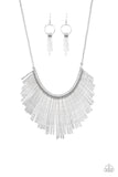 Metallic Mane - Silver Necklace - Paparazzi Accessories
