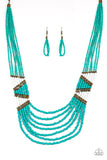 Kickin It Outback - Blue Necklace - Paparazzi Accessories