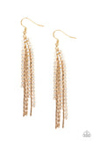 Red Carpet Bombshell - Gold Earrings - Paparazzi Accessories