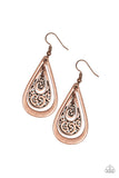 Teardrop Tourist - Copper Earrings - Paparazzi Accessories