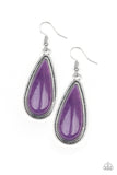 Oasis Sheen - Purple Earrings - Paparazzi Accessories