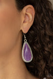 Oasis Sheen - Purple Earrings - Paparazzi Accessories