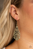 Greenhouse Goddess - Brass Earrings - Paparazzi Accessories