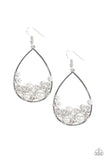 Town Car - White Earrings - Paparazzi Accessories