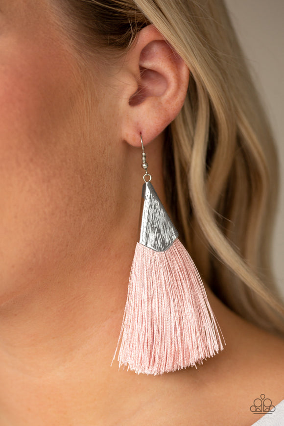 In Full PLUME - Pink Earrings - Paparazzi Accessories