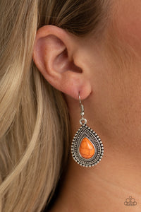 Happy Horizons - Orange Earrings - Paparazzi Accessories