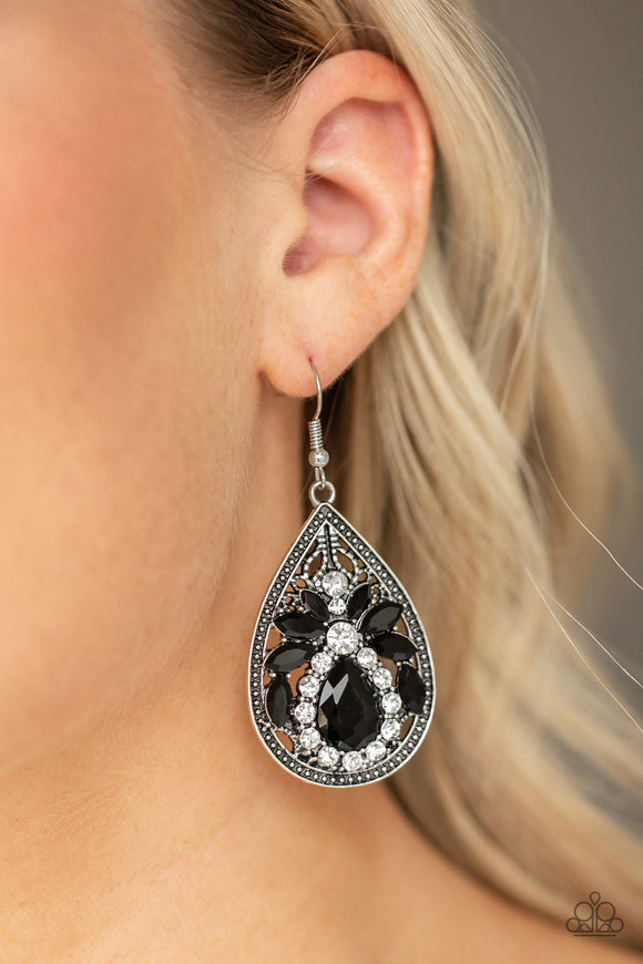 Candlelight Sparkle - Black Earrings - Paparazzi Accessories