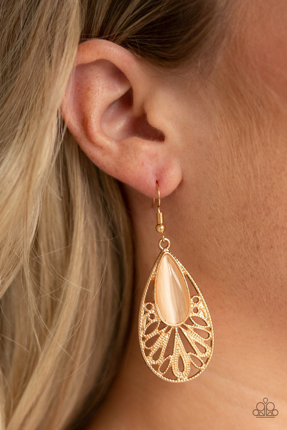 Glowing Tranquility - Gold Earrings - Paparazzi Accessories