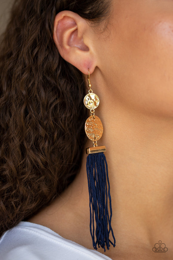 Lotus Gardens - Blue Earrings - Paparazzi Accessories