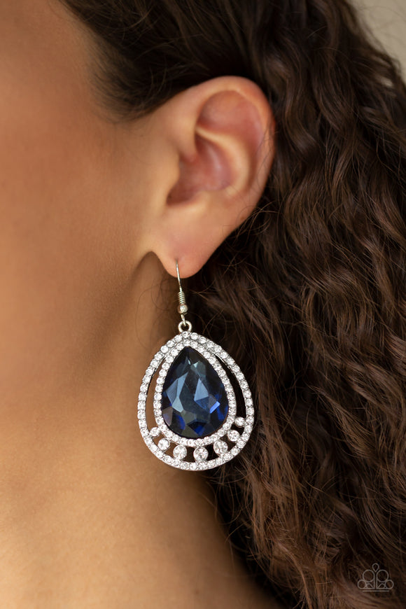 All Rise For Her Majesty - Blue earrings - Paparazzi Accessories