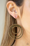 Rippling Refinement - Brass Earrings - Paparazzi Accessories