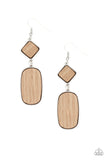You WOOD Be So Lucky - Brown Earrings - Paparazzi Accessories