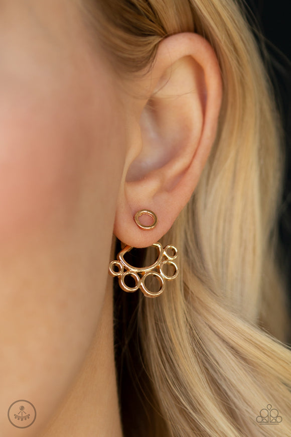Completely Surrounded - Gold Earrings - Paparazzi Accessories