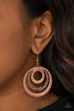 Out Of Control Shimmer - Copper Earrings - Paparazzi Accessories