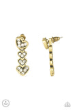 Heartthrob Twinkle - Brass Earrings - Paparazzi Accessories