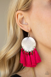Tassel Tribute - Pink Earrings - Paparazzi Accessories