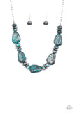 Prehistoric Fashionista - Blue Necklace - Paparazzi Accessories