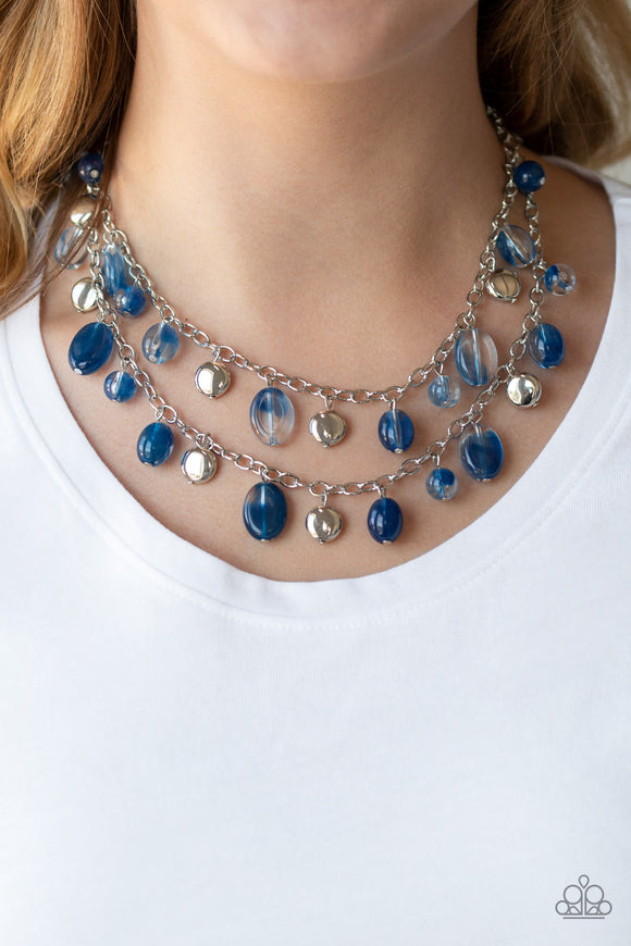 Rainbow Shine - Blue Necklace - Paparazzi Accessories
