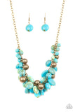 Full Out Fringe - Blue Necklace - Paparazzi Accessories