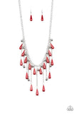 Fleur de Fringe - Red Necklace - Paparazzi Accessories