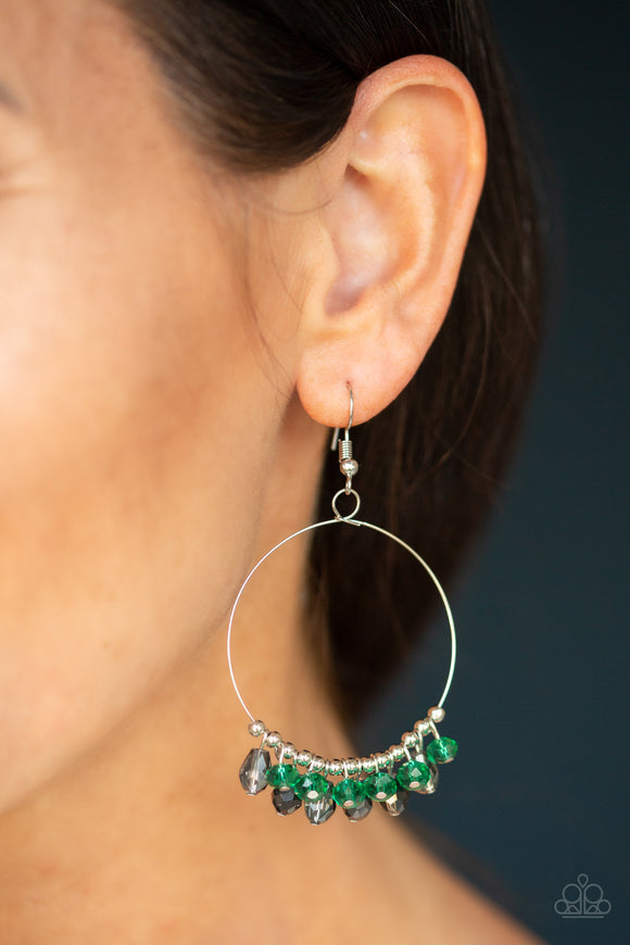 Crystal Collaboration - Green Earrings - Paparazzi Accessories