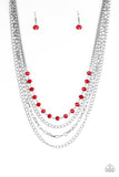 Extravagant Elegance - Red Necklace - Paparazzi Accessories