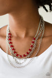 Extravagant Elegance - Red Necklace - Paparazzi Accessories