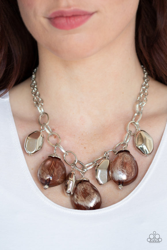 Looking Glass Glamorous - Brown Necklace - Paparazzi Accessories