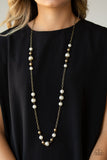 Wall Street Waltz - Brass Necklace - Paparazzi Accessories