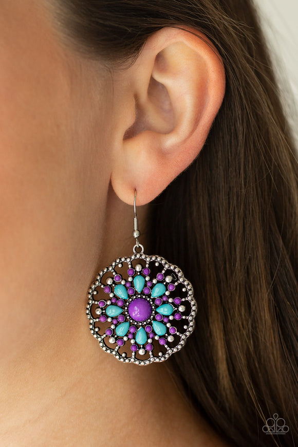Mardi Gras Garden - Purple Earrings - Paparazzi Accessories