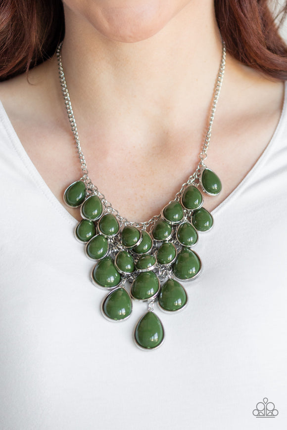 Shop Til You TEARDROP - Green Necklace - Paparazzi Accessories