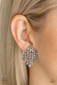 Vegas Vega - Silver Clip On Earrings - Paparazzi Accessories