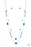 Dazzle The Crowd - Blue necklace - Paparazzi Accessories