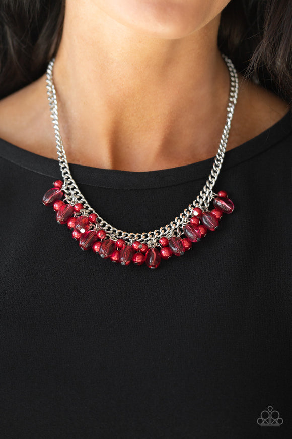 5th Avenue Flirtation - Red Necklace - Paparazzi Accessories