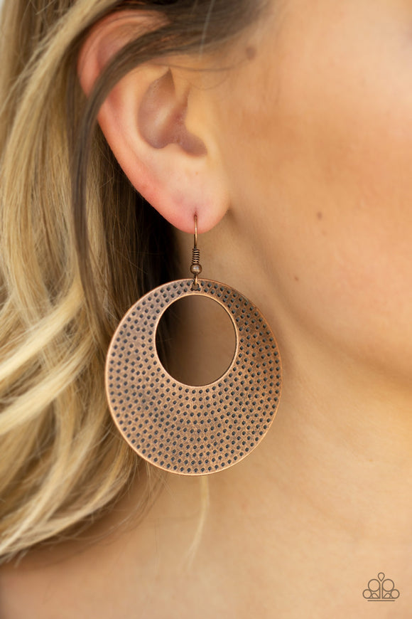 Dotted Delicacy - Copper Earrings - Paparazzi Accessories