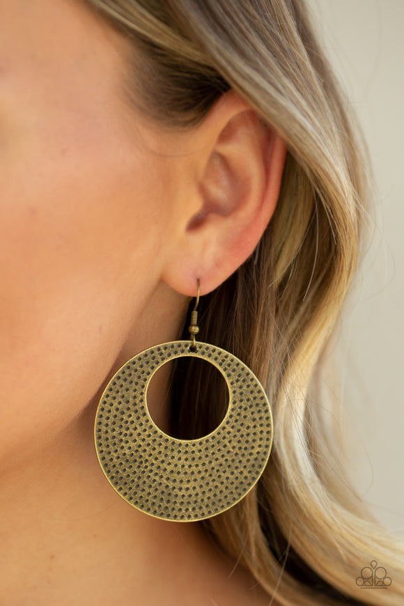 Dotted Delicacy - Brass Earrings - Paparazzi Accessories