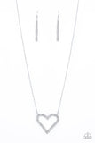 Pull Some HEART-strings - White Necklace - Paparazzi Accessories