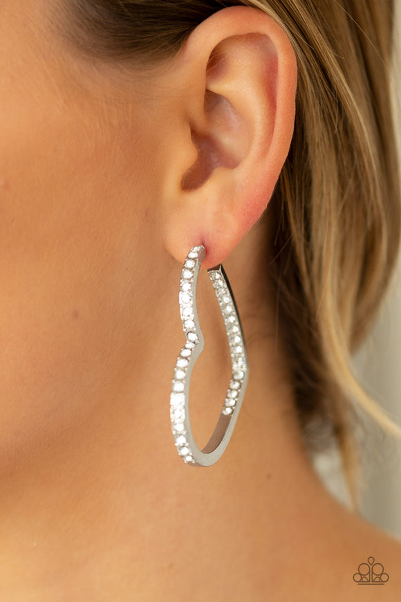 Heartbreaker - White Earrings - Paparazzi Accessories