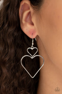 Heartbeat Harmony - Silver Earrings - Paparazzi Accessories