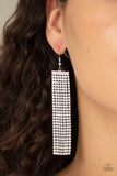 Top-Down Shimmer - White Earrings - Paparazzi Accessories