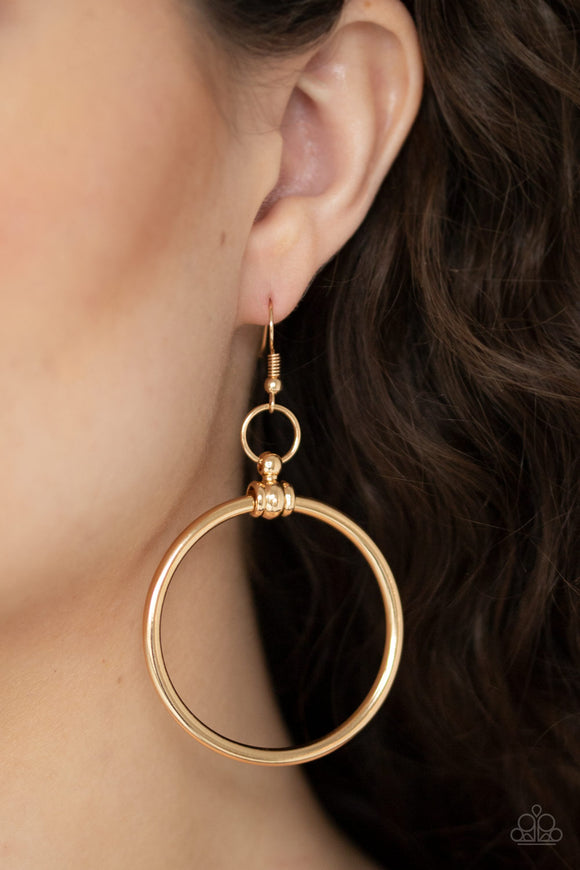 Total Focus - Gold Earrings - Paparazzi Accessories