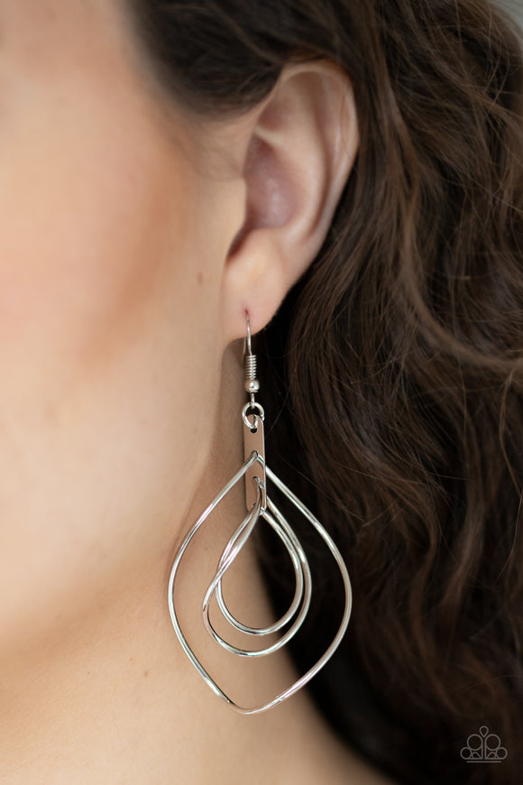 Asymmetrical Allure - Silver Earrings - Paparazzi Accessories