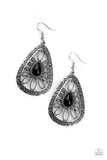 Floral Frill - Black Earrings - Paparazzi Accessories